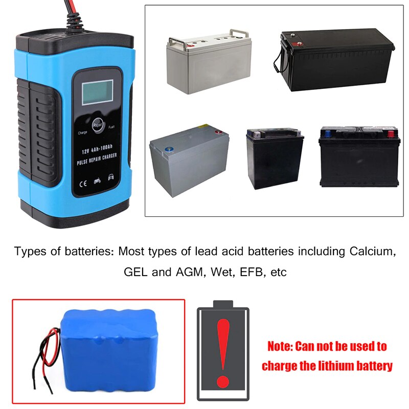 Charger Car Battery Starter Jump Power Booster 12V Smart Auto Pulse Repair Charger CSL88