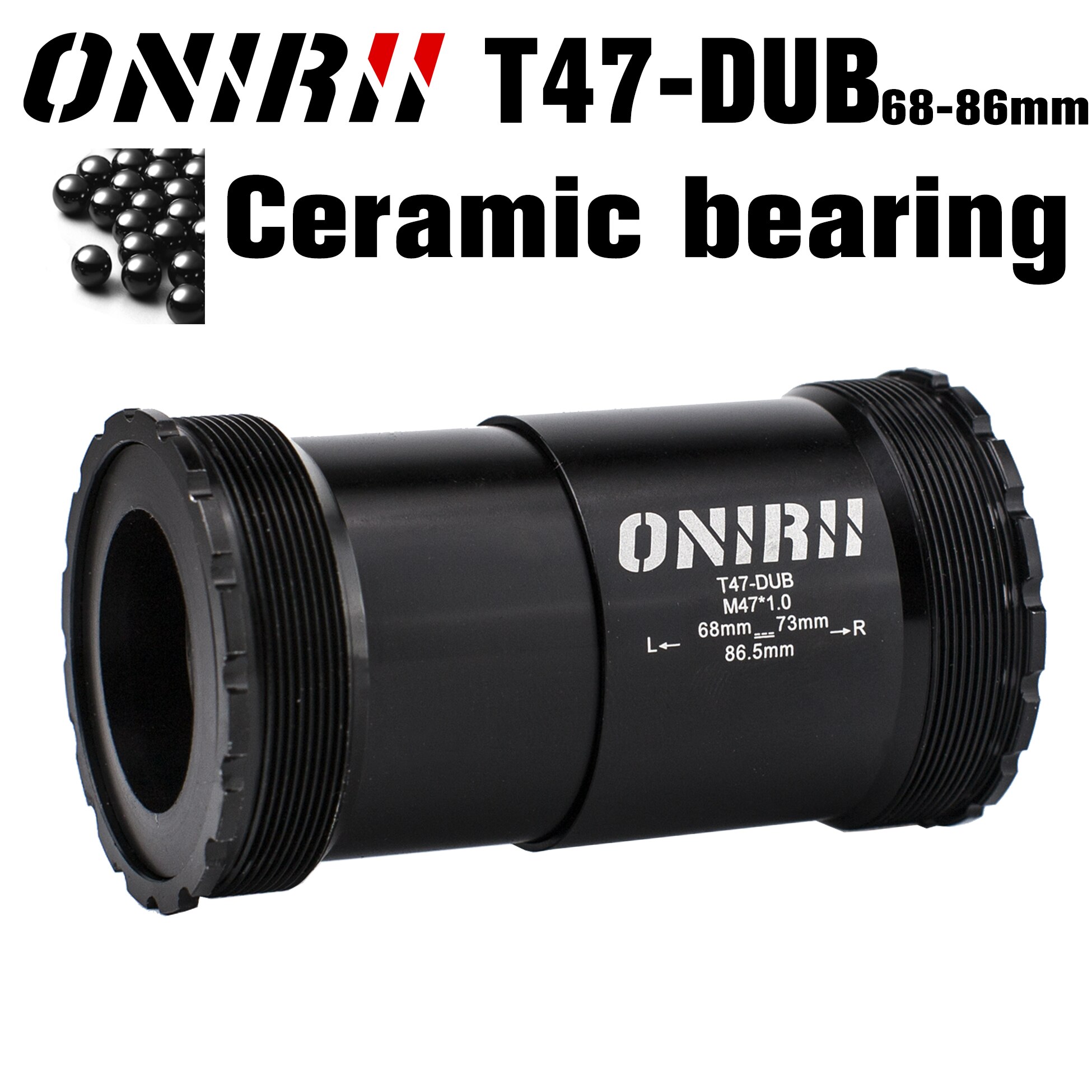 ONIRII T47 Bicycles Ceramic Bearing Bottom bracket Thread, T47-30 68mm 86.5mm for 24 DUB 30 BB Road MTB Bike SRAM Crank Part: T47-DUB 86.5mm