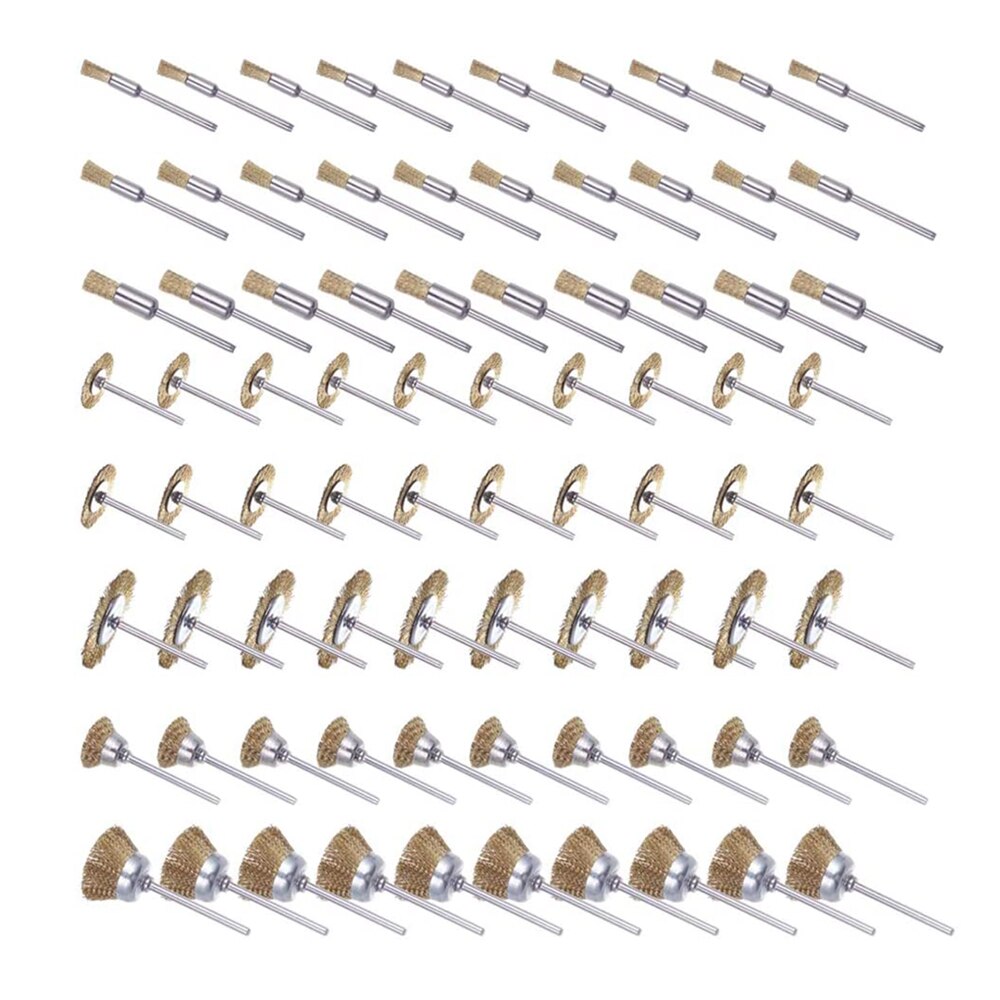 Brass Brush Wire Wheel Brushes Die Grinder Rotary Electric Tool for Engraver Pen-Shape Bowl-Shape T-Shape Brushes Set Kit