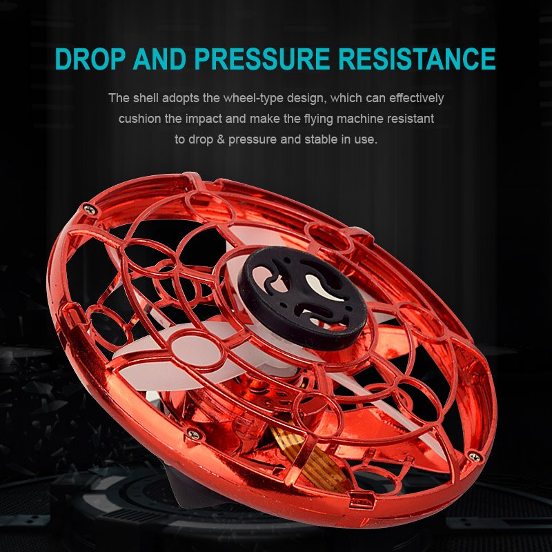 Mini Swivel flying gyro Flying Hand Operated Induction Aircraft Quadrocopter Flying Fingertip Gyroscope Dron UFO Toys Christmas: Red
