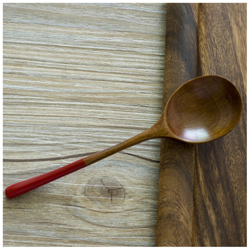 Negro rojo mango de madera cuchara Mini cucharas para sal hermosas artesanías 10 Uds de madera cocina cuchara