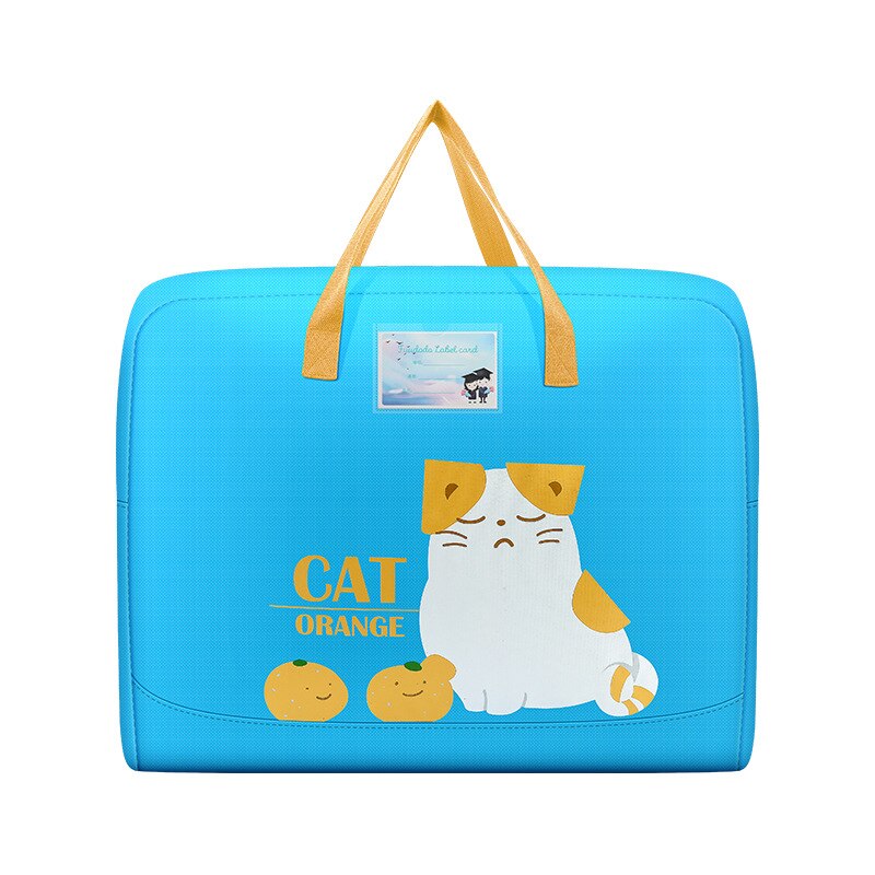 Sac de rangement de couette avec fermeture éclair, sac de rangement de couette de dessin animé avec fermeture éclair, organisateur de placard de chambre à coucher, vêtements Oxford imperméables pour enfants: Bleu / 50x24x41.5cm