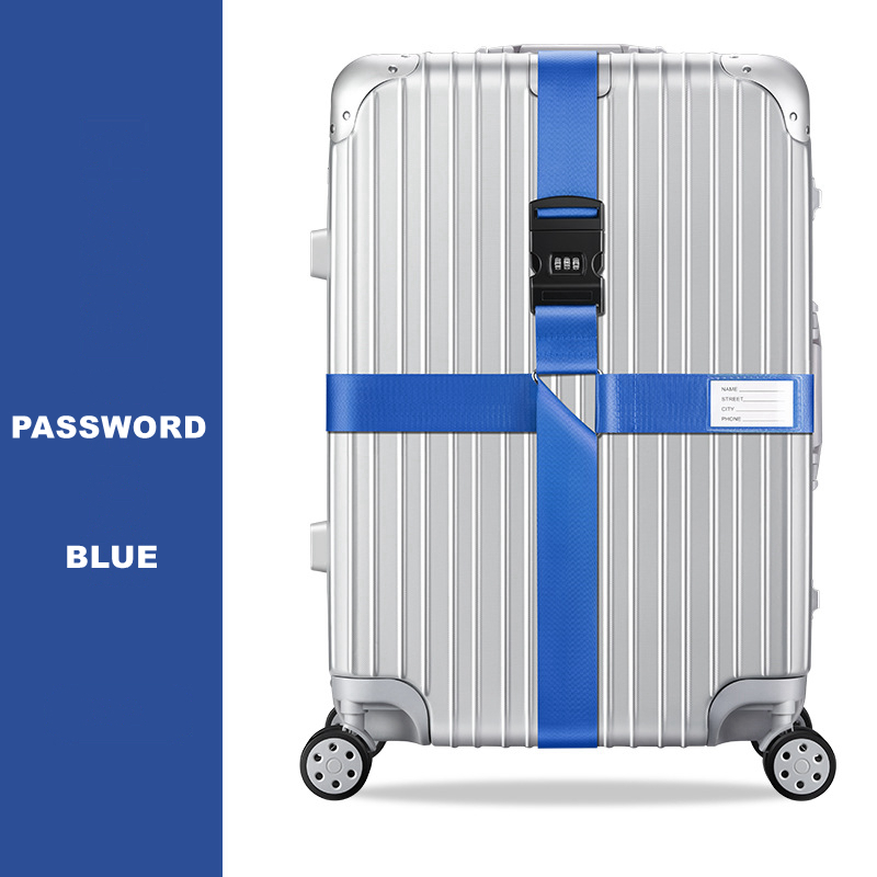 Anti-theft Luggage Buckle Cross Strap Password Adjustable Bundling Packing Baggage Belt Suitcase Trunk Belts Bag Accessories: Gold