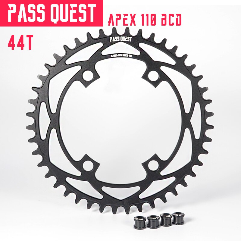 Passquest 110 bcd vierklauw is geschikt voor sram apex enkelvoudige schijfketting, stabiele kettingstabilisator, positieve en negatieve tanden.: 44t