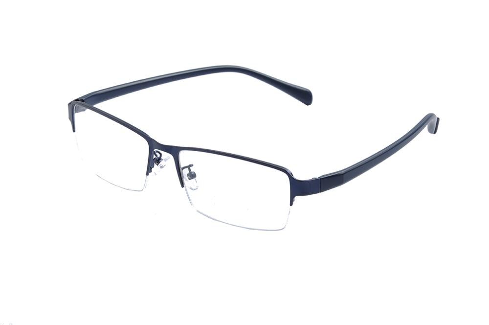 DEDING 60MM Business Oversized Eyewear Frame Super Large Optical Eyeglasses Half Frame Big Head Metal Big Size Glasses DD1455: blue