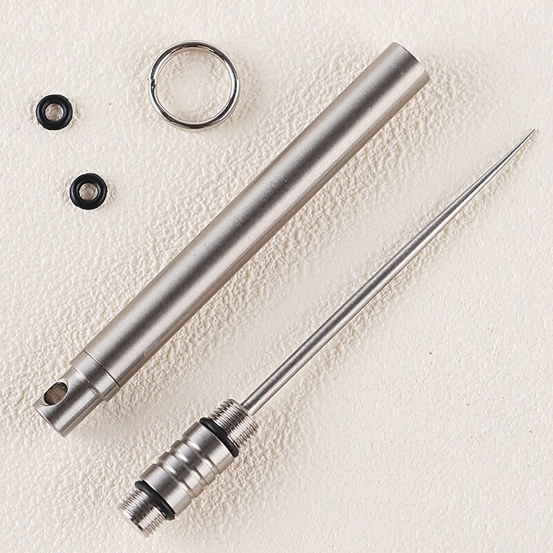 Tytanowa wykałaczka, niejednorazowa, przenośna, wkręcana: Srebrny