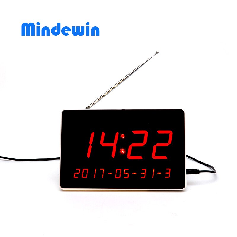 Mindewin elektronisch restaurant tafelnummer led-display en 10 stuks witte oproepknop draadloos oproepsysteem ontvanger display