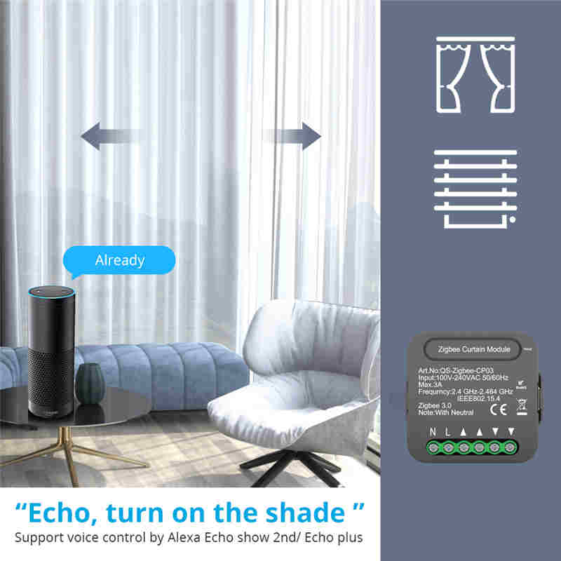 Tuya smart-vorhangschalter, wlan-zigbee-smart-home-automatisierungsmodul, timer, sprachfernbedienung, kompatibel mit alexa und google home