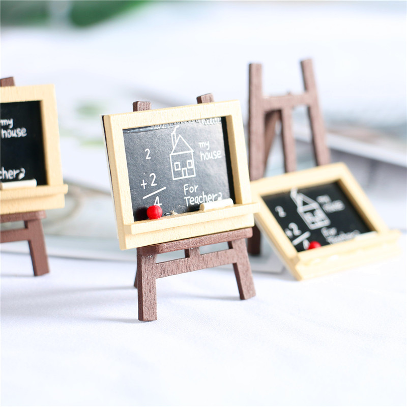 Hout Houten Schoolbord Abc Klaslokaal School Meubels Onderwijs Modellen Beeldjes Voor 1/6 1/12 Dollhouse Kids Kinderen Speelgoed