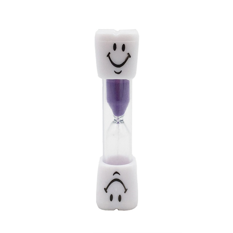 Portable Home Kitchen Cooking Timer Cartoon Smiling Face Hourglass Sand Clock Timer 3 Minutes Timer For Tea/Cafe: purple