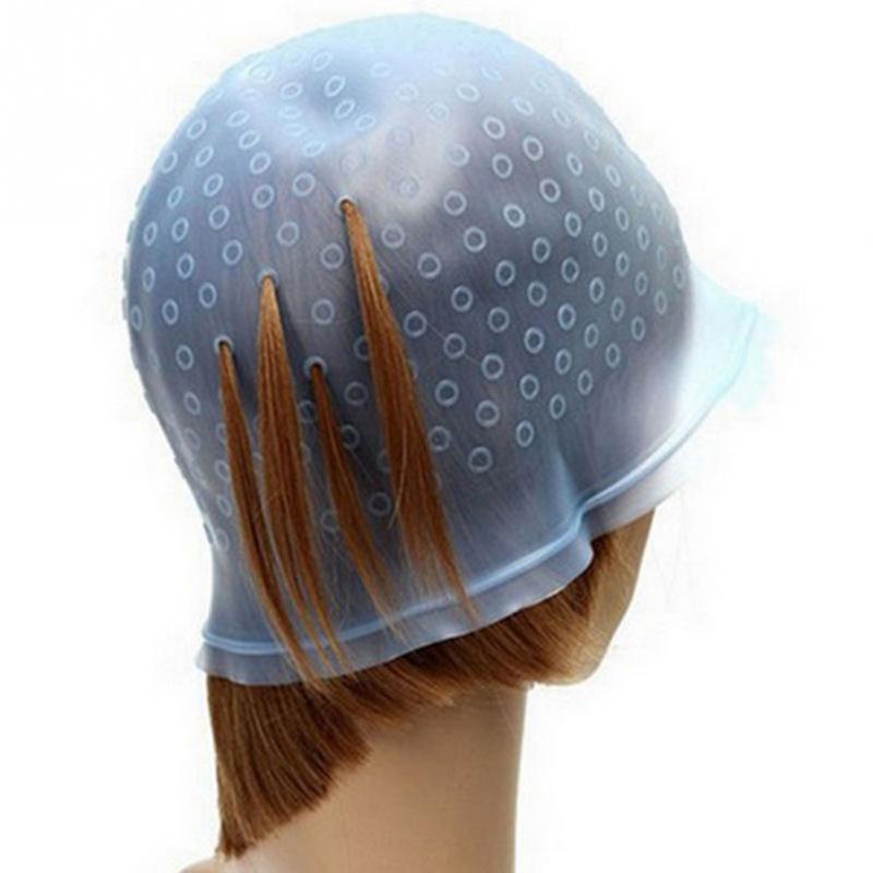 Dye Cap Reusable Silicone Salon Hair Coloring Highlighting Dye Cap With Frosting Tipping Hair Color Styling Tools: Blue