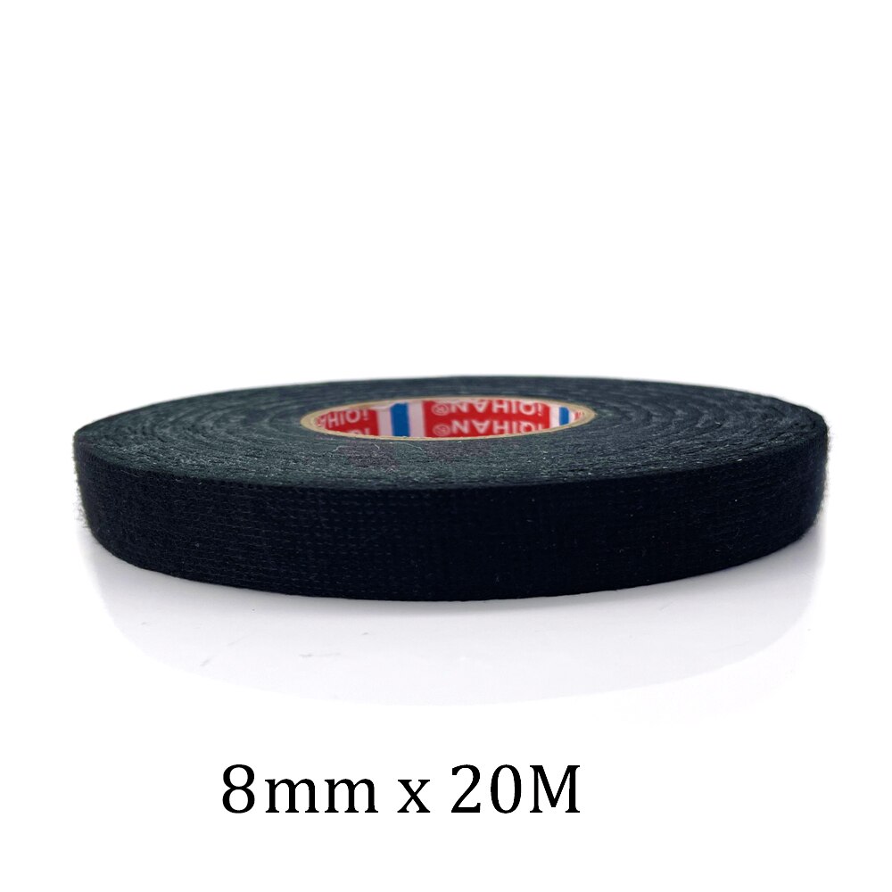 15/20 Meter Hittebestendig Vlamvertragende Tape Coroplast Adhesive Doek Tape Voor Auto Kabelboom Kabelboom Bescherming: 8MMx20Meter