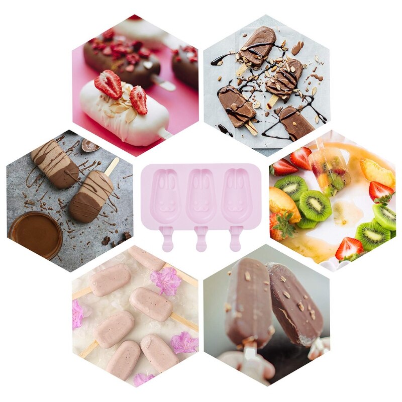 Mold Making Ice Cream Tray DIY Cute Ice Cream Silicone Cartoon Sorbet 87HA