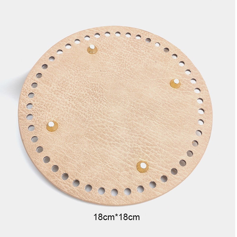 High Qualtiy Round Leather Bottom With Holes Rivet For Knitting Bag Handbag DIY Women Shoulder Crossbody Bags Accessories