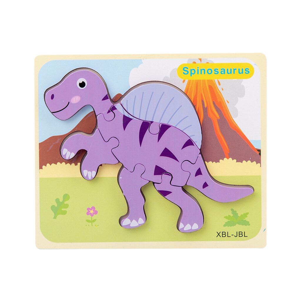 Kids Wooden interesting Puzzle Children's Desktop Assembled Dinosaur Puzzle Kids Three-Dimensional Training Toy: G