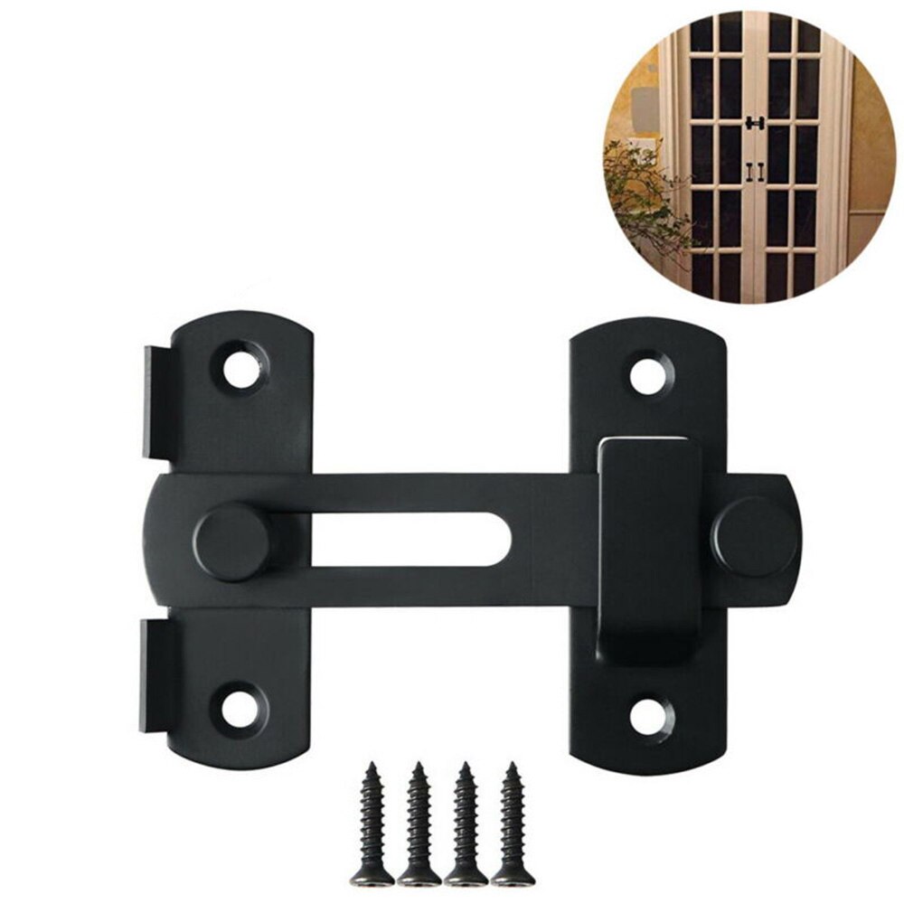 Door Gate Latch Latch 3-Layers Installation Matte Black Stainless Steel