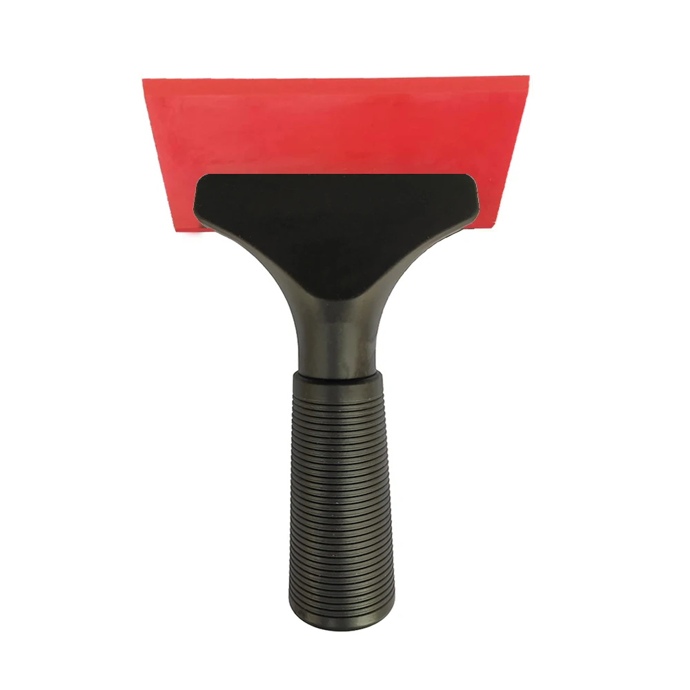 Rubber Squeegee Window Scraper Glass Wiper Car Cleaner Home Tools Brush For Washing Windows Glass Ceramic Floor Cleaning B69: Red