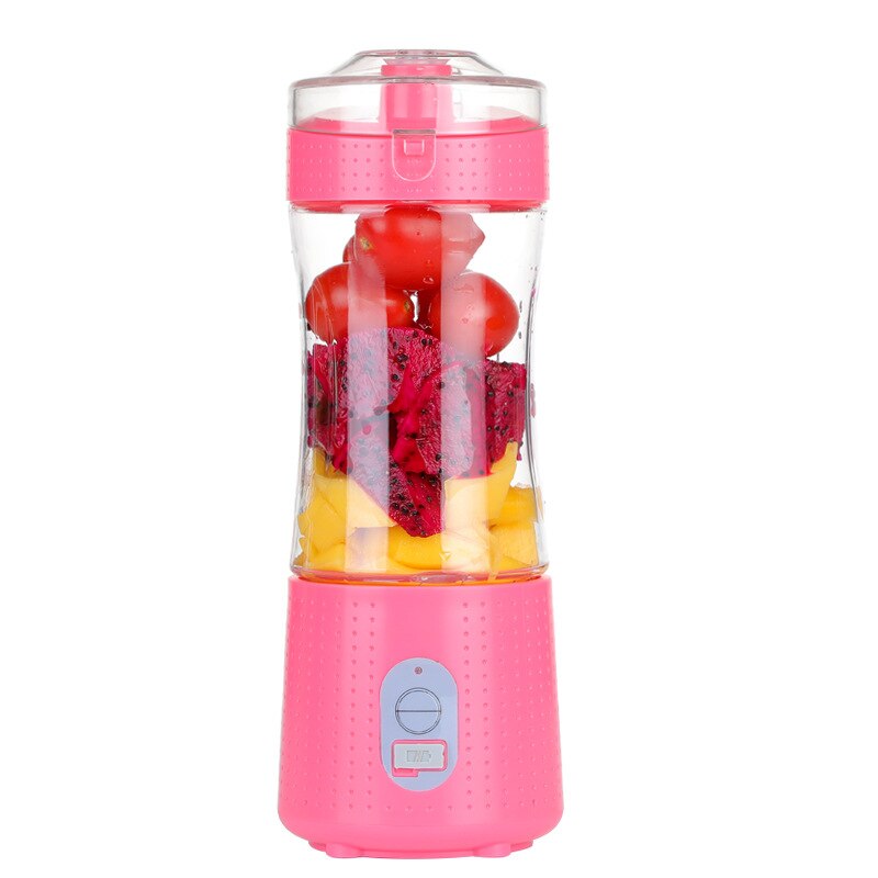 Draagbare Juicer Machine Usb Elektrische Blender Mixer Fruit Smoothie Blender Beker Voor Persoonlijke Food Processor Maker Sapcentrifuge: pink