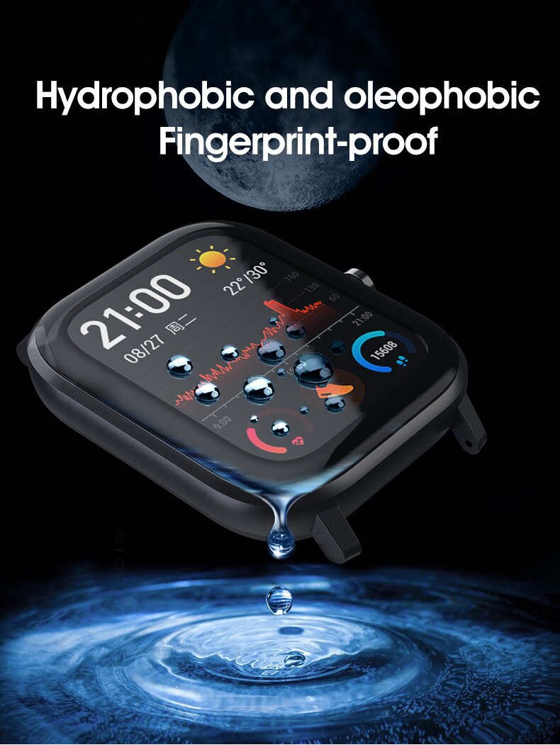 Protector de pantalla para Huami Amazfit GTS, película protectora, cubierta completa, 3D, curvado, compuesto, flexible, accesorios para reloj inteligente