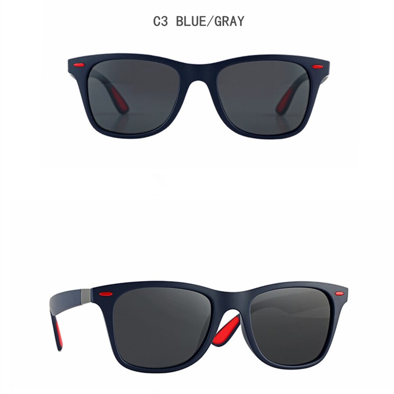 Mode Vierkante Dames Polariserende Zonnebril UV400 Heren Bril Classic Retro Brand Rijden Zonnebril: C3
