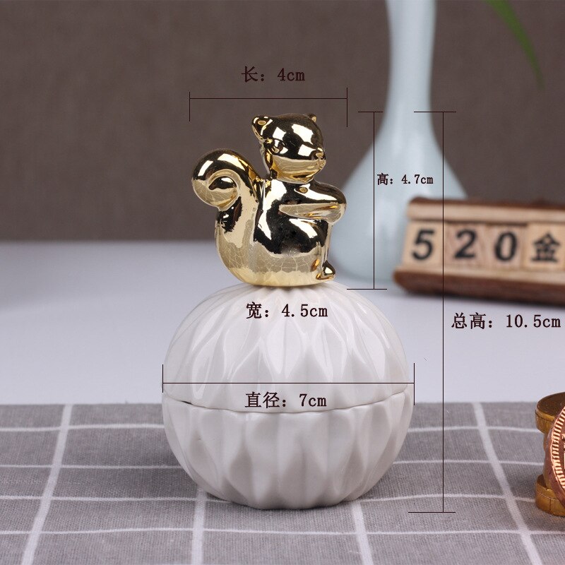 MINI Ceramic Animal Storage Jars Bear Rabbit Cover Spices Candy Tank Container Coffee Jewelry Kitchen Organizer Decoration Craft: 13