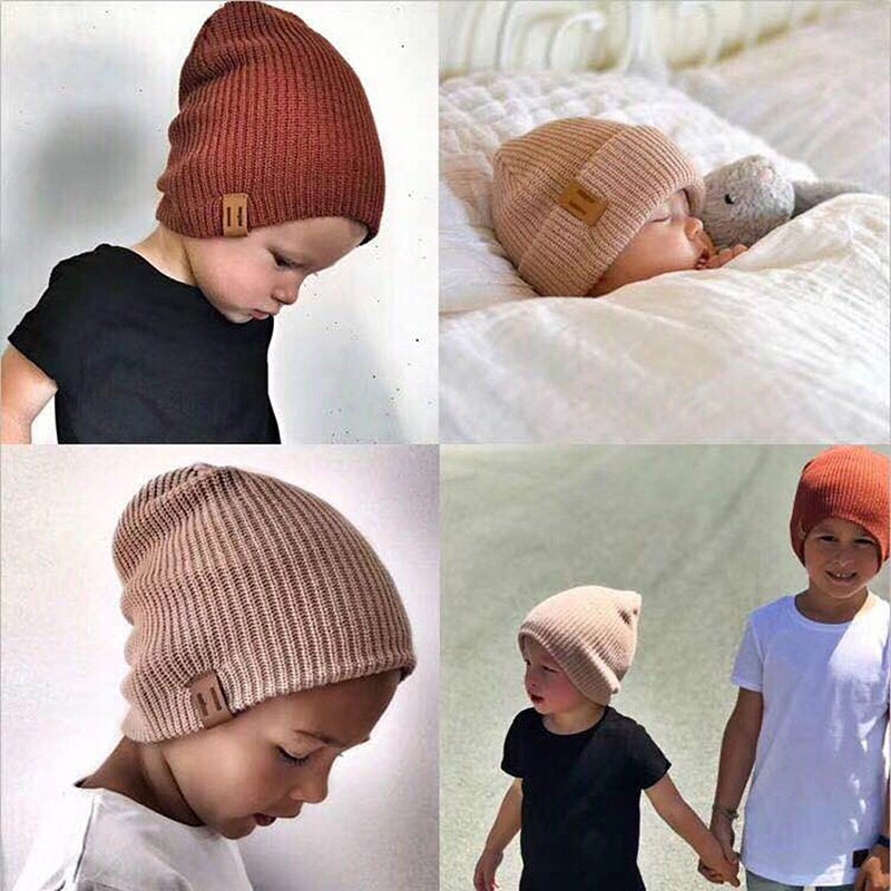Barn flicka pojke vinter hatt baby mjuk varm mössa virka virka elasticitet stickade hattar barn avslappnad öronvärmare mössa