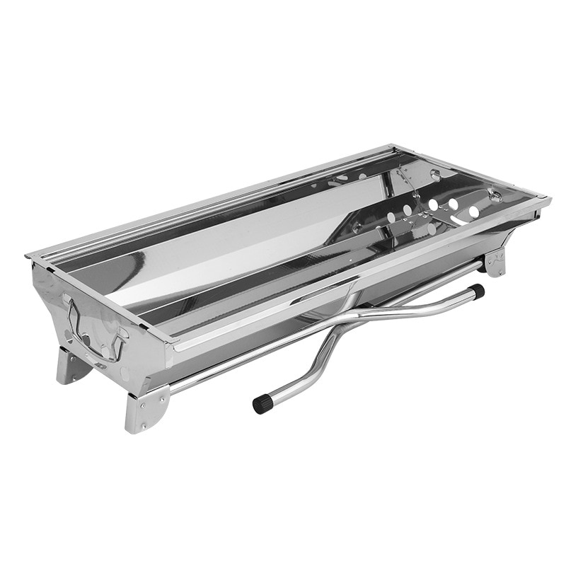 Outdoor Stainless Steel Barbecue BBQ Grill Portable Folding Barbecue Camping Tools With Rack Seasoning Board