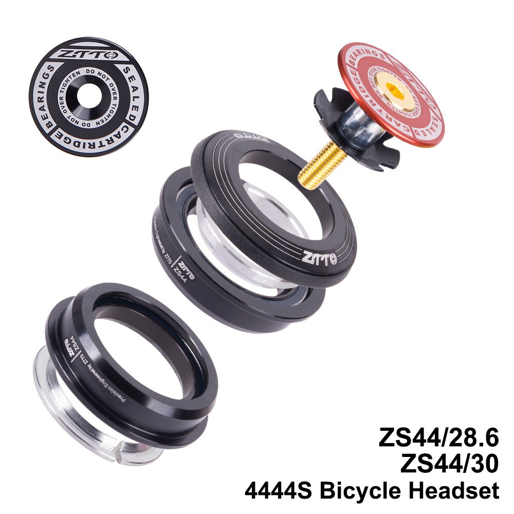 Ztto mtb cykel 4444s headset 44mm zs44 1-1/8 " 28.6mm lige rør gaffel mountain road cykel stel lav profil semi-integreret: 4444s røde