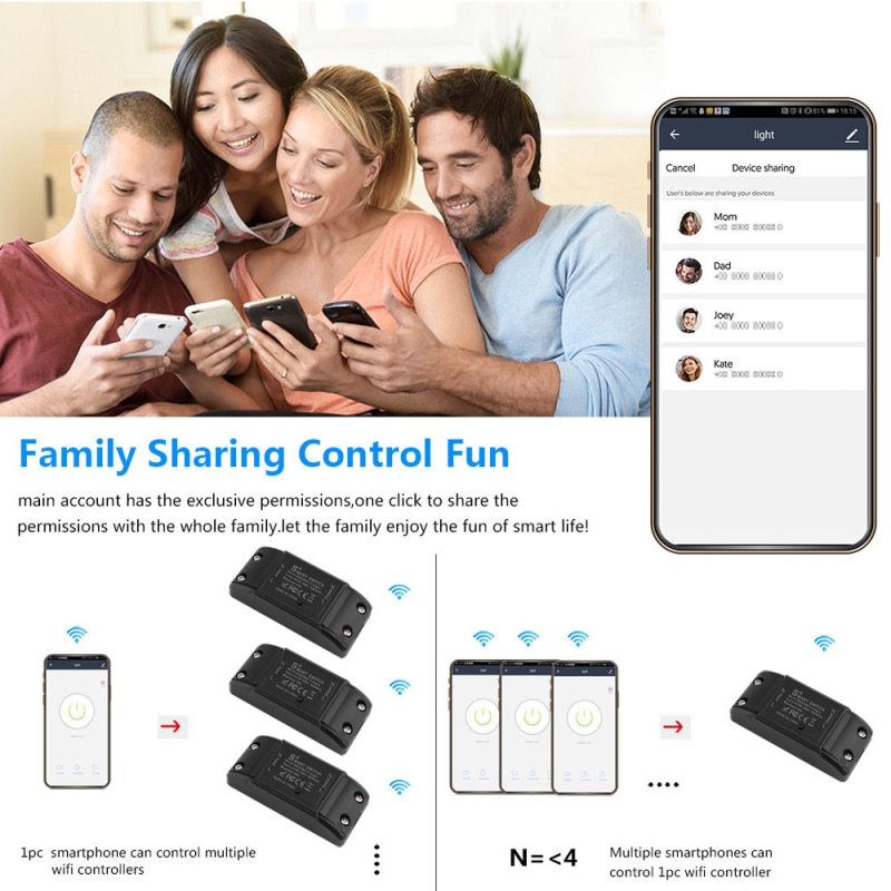 10A Tuya Wifi Smart Switch Timer Draadloze Schakelaars Smart Home Automation Modules Compatibel Met Alexa Google Thuis