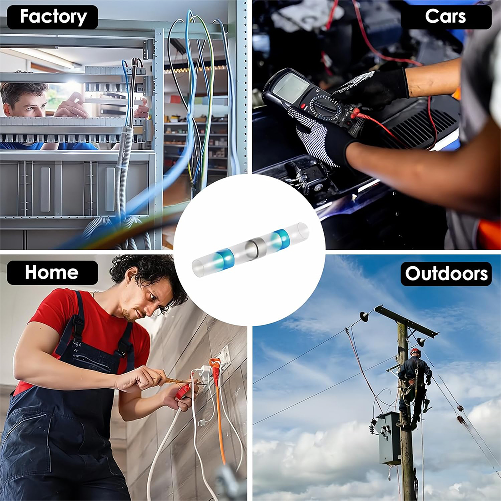 Heat Shrink Tube Sleeves Waterproof Solder Seal Electrical Wire Connector Butt Splice Terminals Heat Shrinkage Cable Connectors