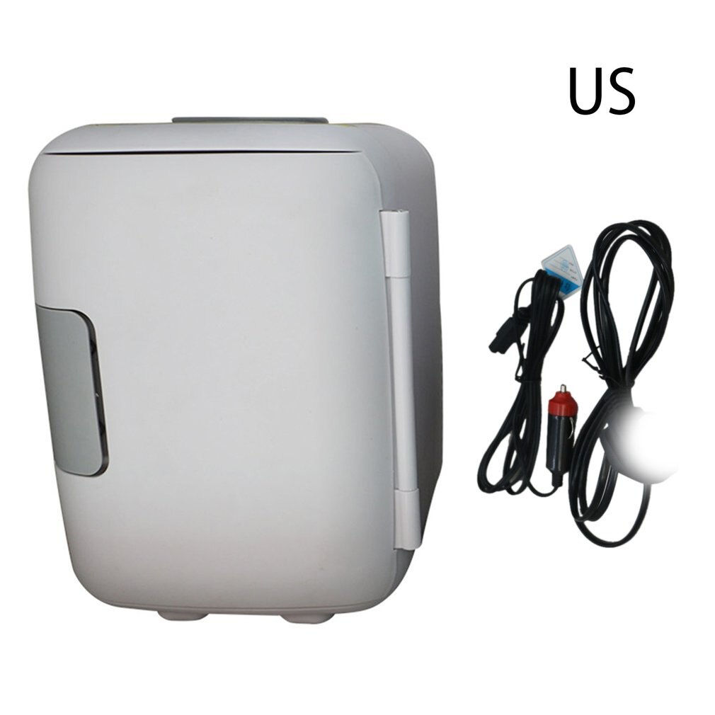 1Pcs Universal 4 Liter Portable Compact Personal Fridge Cools & Heats Fridge for Bedroom Office Car Dorm Four Seasons: white US