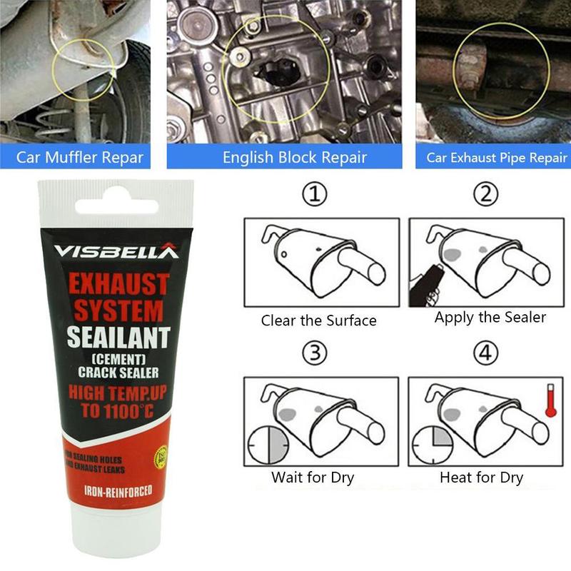 Exhaust System Pipe Repair Kit High Temperature to 1100C Cement Crack Sealer Tailpipe Muffler Repair Adhesive Sealant