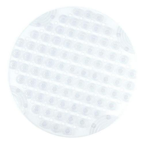 Tapis de bain rond antidérapant en PVC, en Silicone, pour douche, brosse pour les pieds, pointe de peau morte, perles, accessoires de bain: Clear White