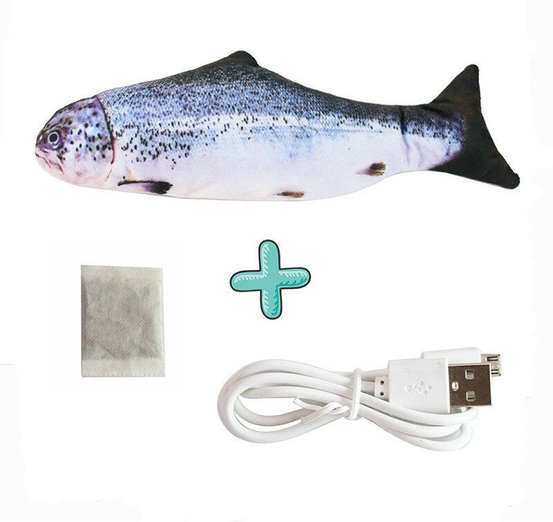 Elektronische Haustier Katze Spielzeug Elektrische USB Lade Simulation Fisch Spielzeug für Hund Katze Kauen Spielen Beißen Liefert Dropshiping: F 30cm-With mint
