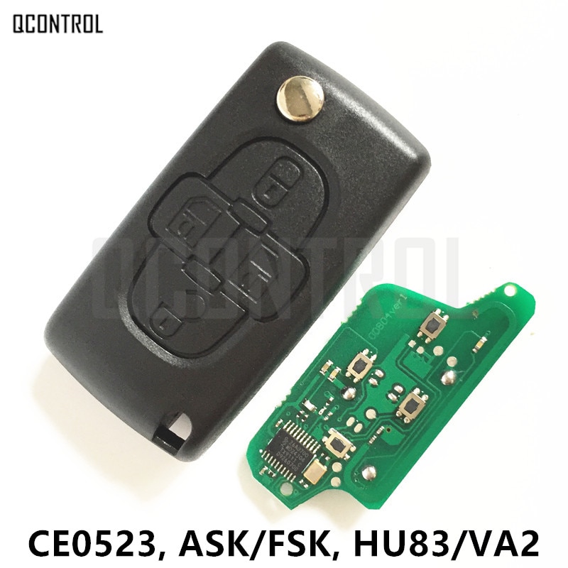 QCONTROL 4 Knoppen Auto Afstandsbediening Sleutel voor Citroen C8 CE0523 met ID46 (7941) chip HU83/VA2 Blade 433MHz ASK/FSK Signaal