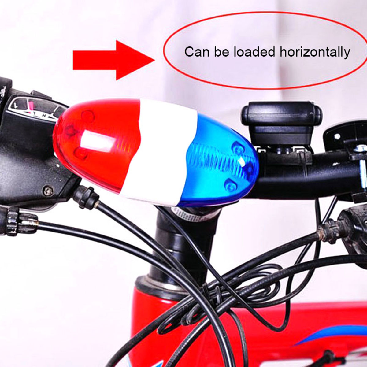 Vélo Police sirène vélo lumière LED klaxon électrique vélo Police son lumière 4 sons klaxon sirène vélo lumière LED cloche électrique
