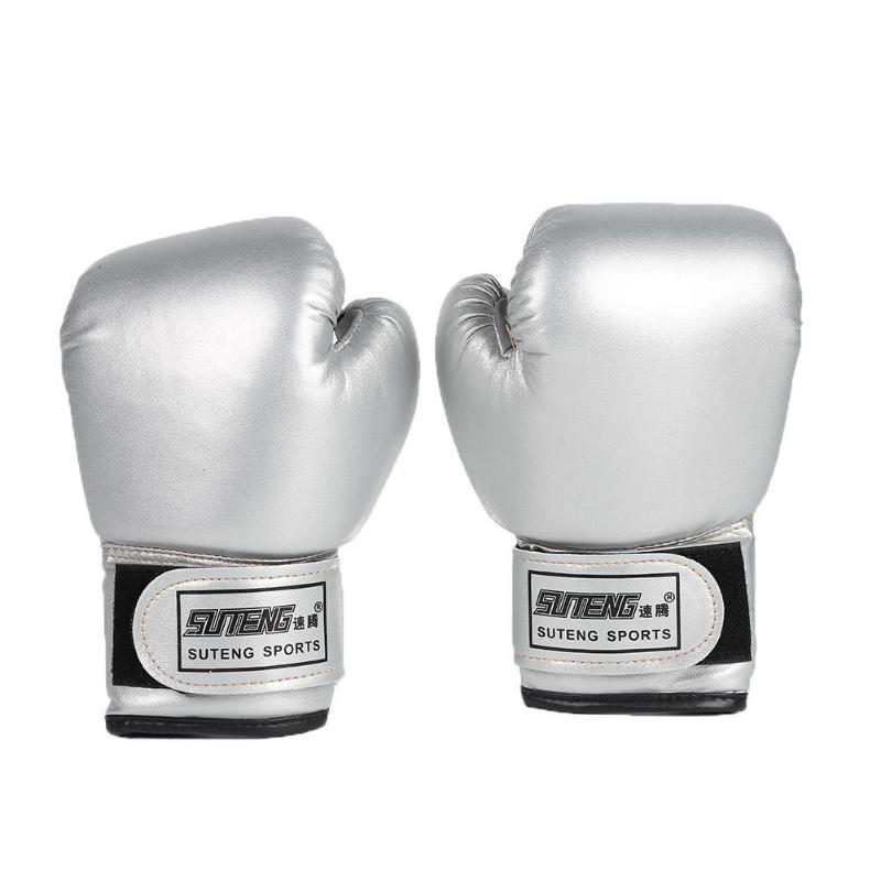 2 stk boksning træning kamphandsker læder kid sparring kickboxing handsker børn muay thailandske sparring handsker: Lysegrå