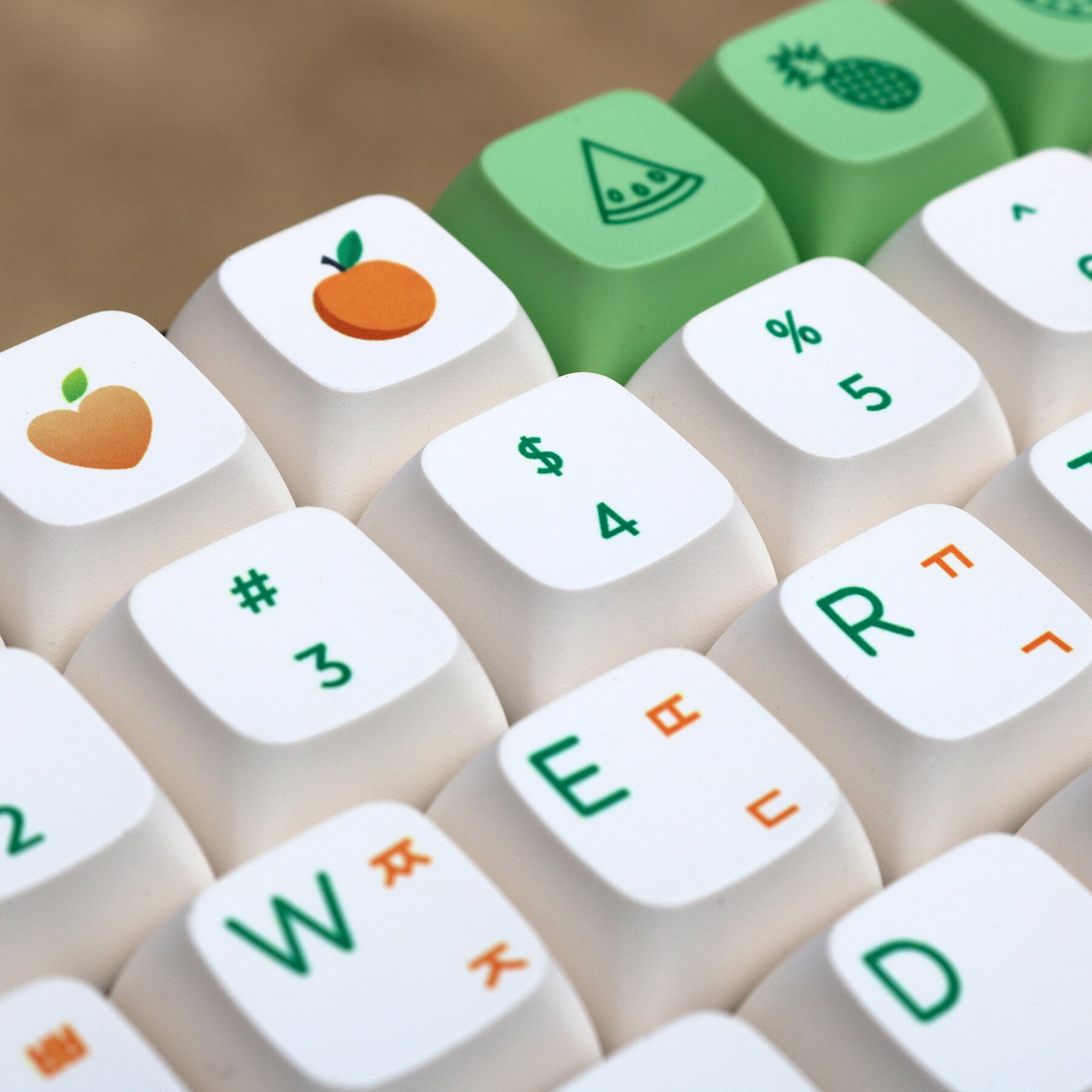 139 Keys/set PBT Dye Subbed Fruit Key Caps For MX Switch Mechanical Keyboard XDA Profile Korean Keycap For IKBC AKKO RK