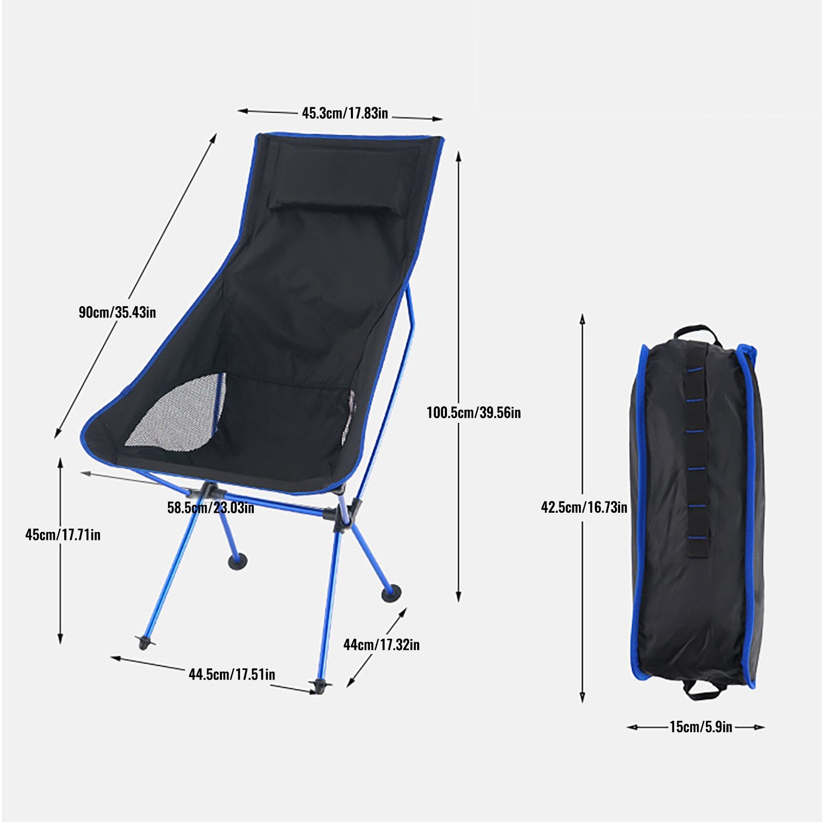 Ultraligero desmontable portátil Luna silla liviana plegable extendido asiento Oficina Casa de pesca de Camping jardín con barbacoa # g35