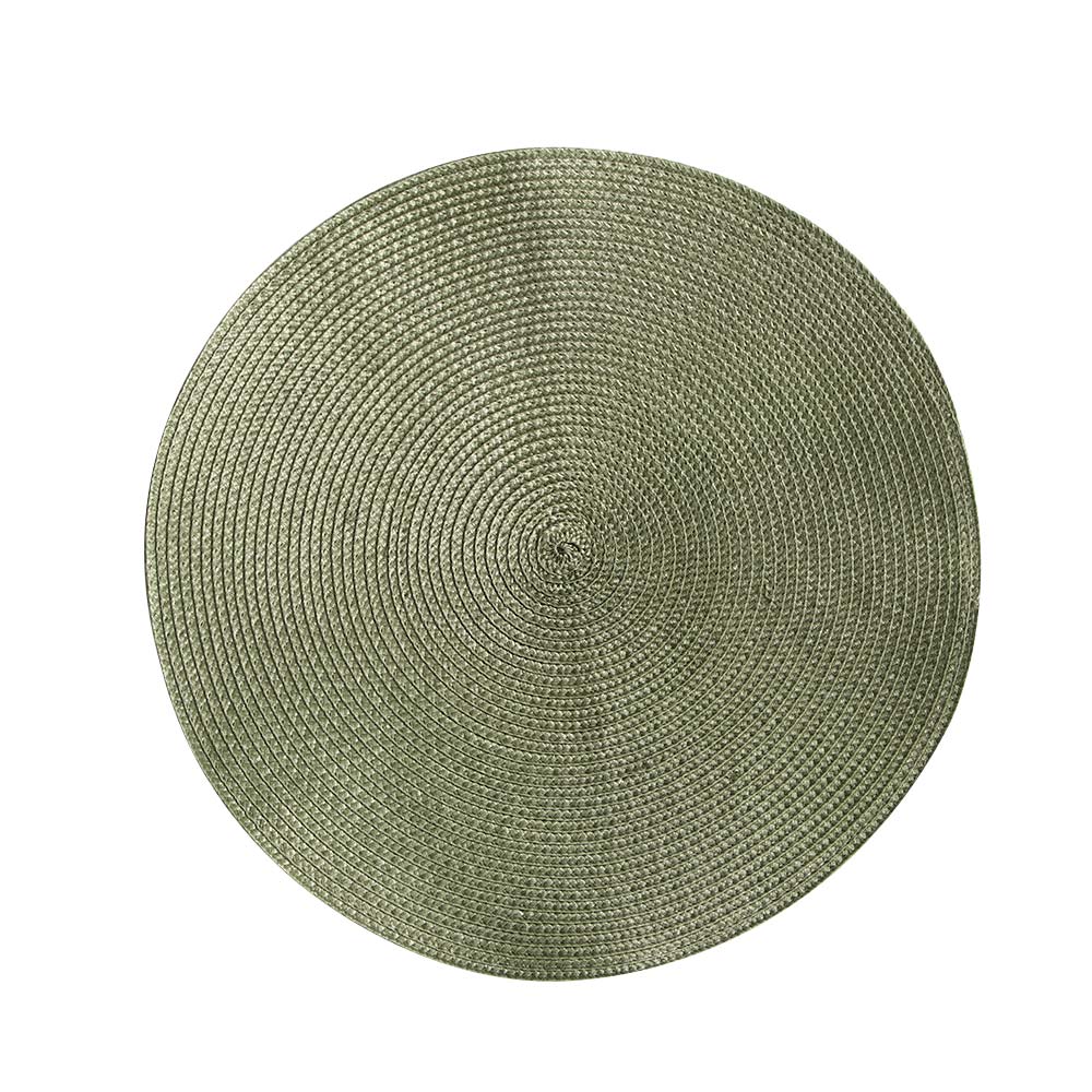 Manteles Individuales redondos de tejido PP impermeables para mesa de comedor, tapete antideslizante para servilletas, discos, cuencos, posavasos para bebidas, decoración de cocina, 1 ud.: green