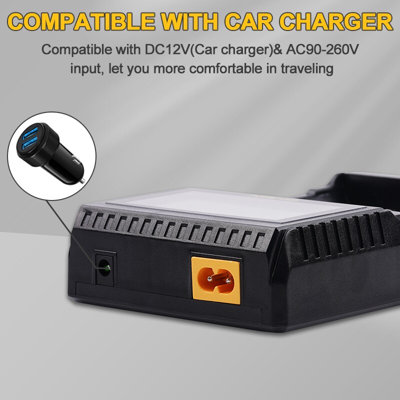 18650 Battery Charger 3.7V 18650 21700 Lithium 1.2V AA AAA NiMH Rechargeable Batteries LCD Smart Charger with DC 12V 2A Port