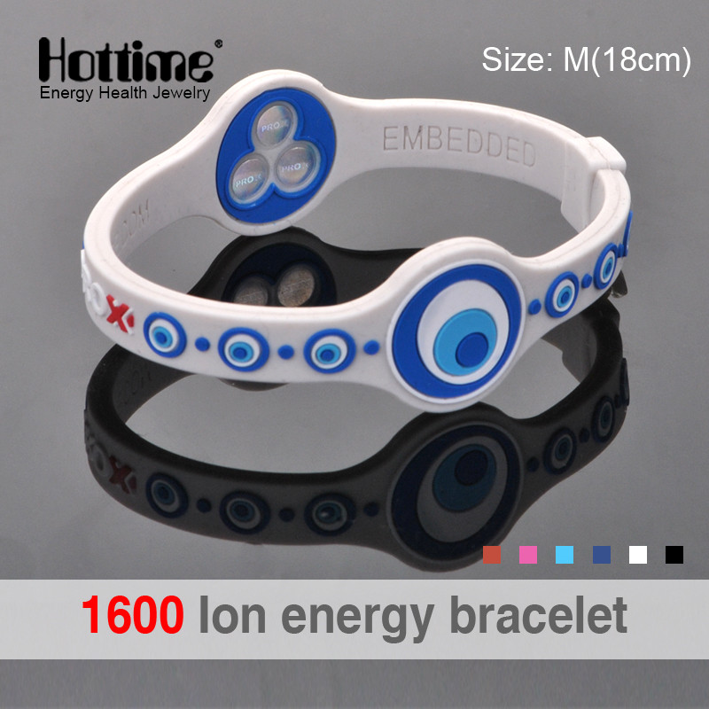 Hottime Eco Power Energy Hologram Bracelets Wristbands Keep Balance Ion Magnetic Therapy Silicone Bands: PROX 2  White