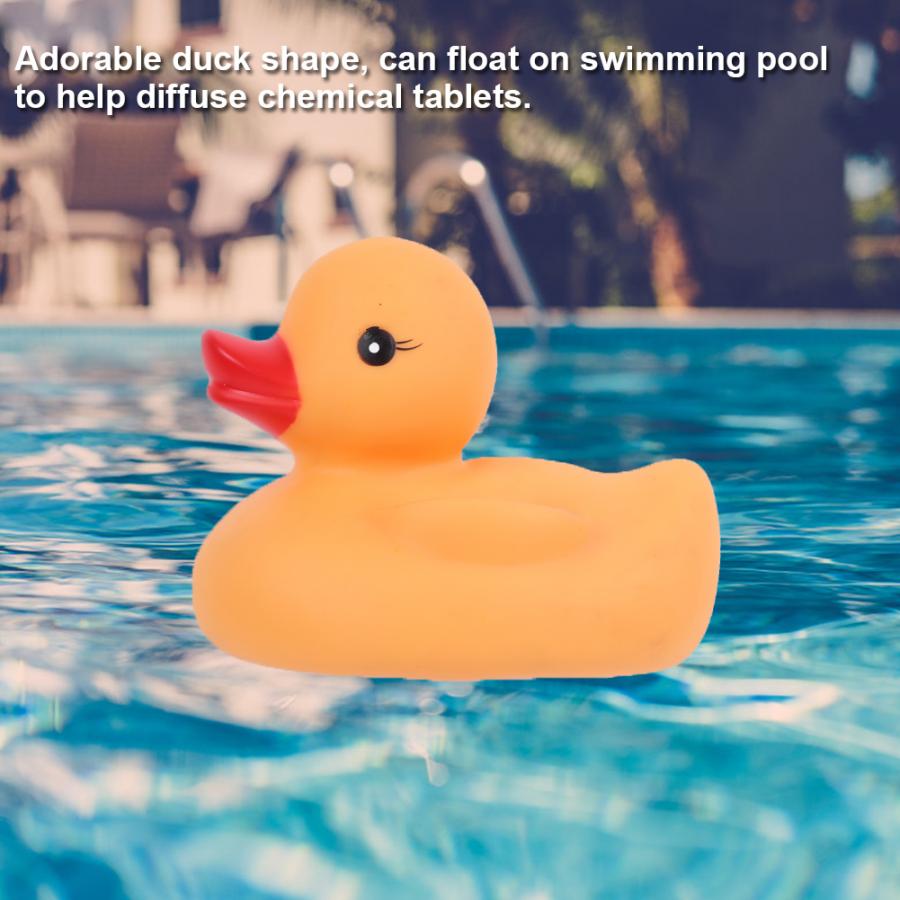 Dispensador químico con forma de pato para piscina, dispensador de cloro flotante para tableta 3in