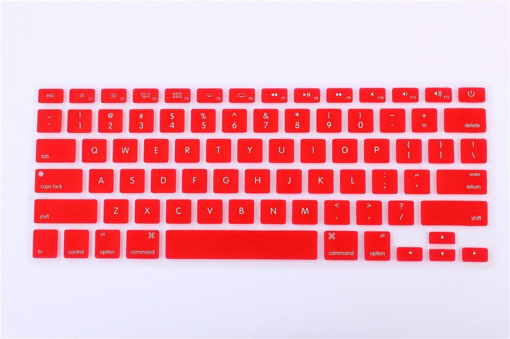 EU US Soft Silicon Keyboard Skin for Macbook Air 13 A1466 Keyboard Cover Slim Waterproof Skin Film Protector: US-Red