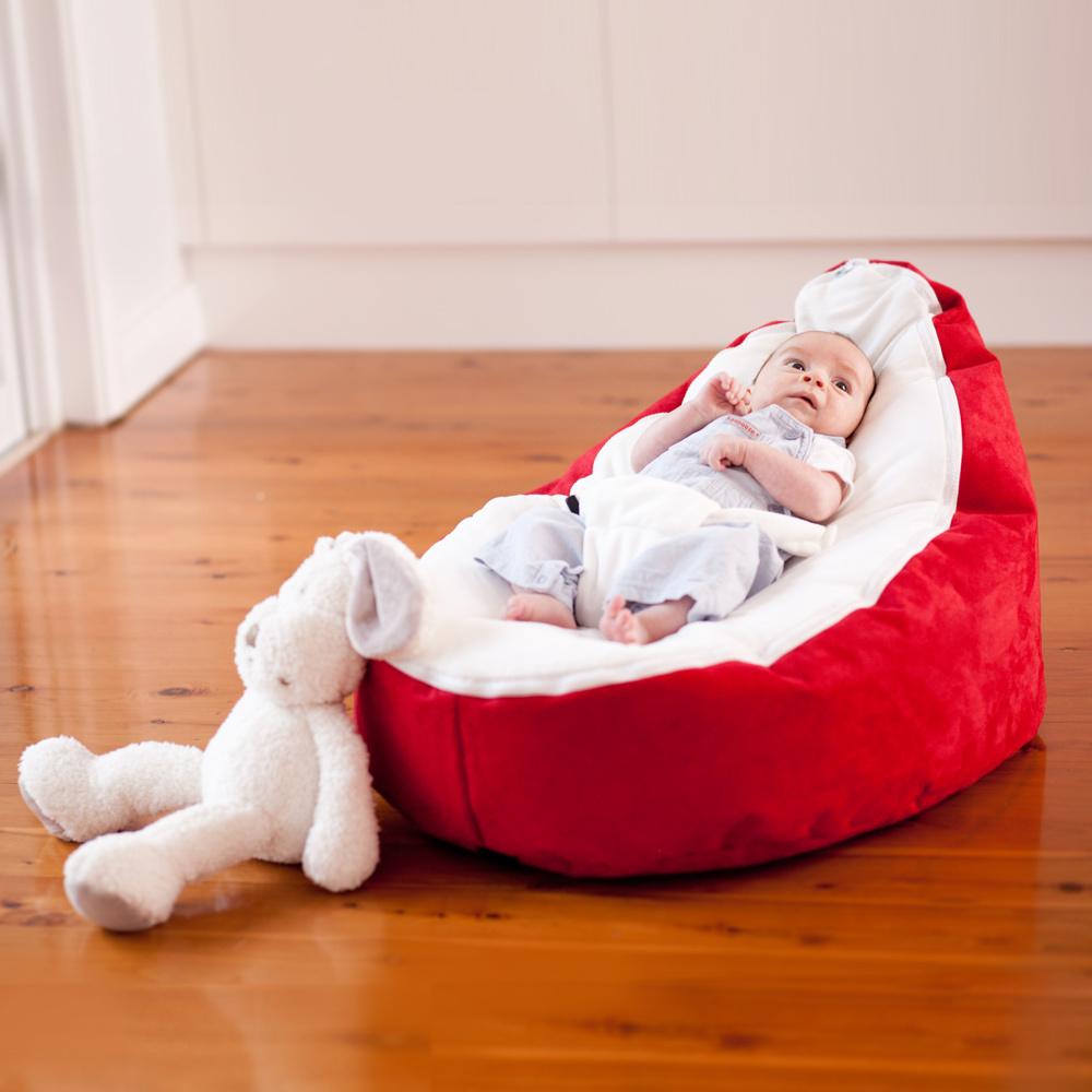 Zachte Baby Stoel Baby Bean Bag Bed Cover Zonder Vulmiddel Poef Voor Feeding Baby Snuggle Bed Met Riem Voor Veiligheid bescherming: red n white