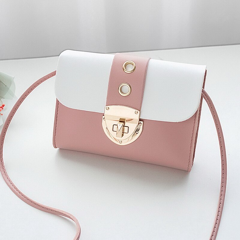 Ladies Candy colors Mini bolso cruzado pequeño para mujer, bolso con paneles Retro con solapa Pu Leather Crossbody bags