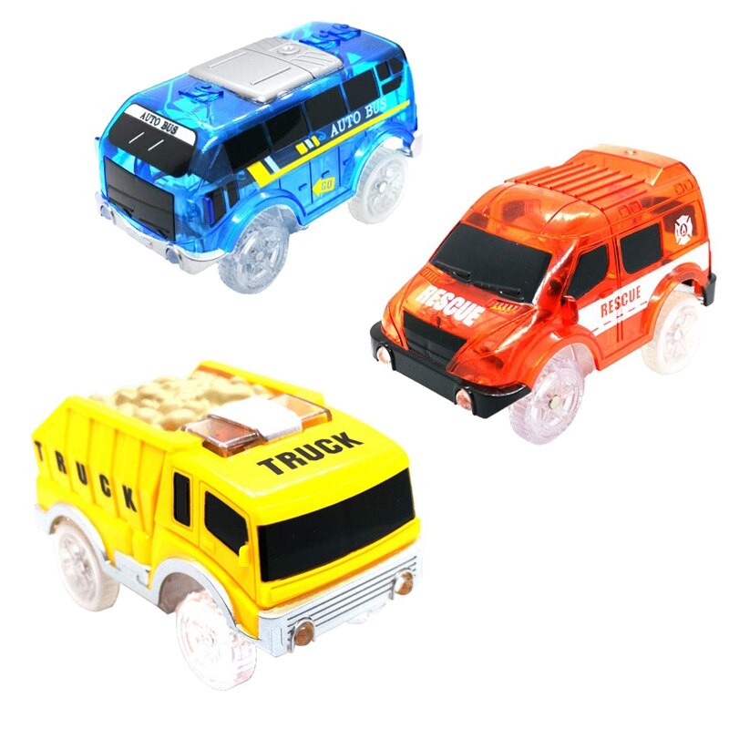 3 Pack Track Cars Compatible with ic Tracks and Neo Tracks Replacement Light Up Racing Track Accessories with 5 Flashing LED: Default Title