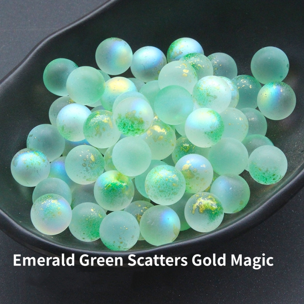 10pcs Glass Marbles With Starry Speckles, Fun Marble Games Accessories, Decoration For Aquarium, Yard, Bonsai, Pathway: light green