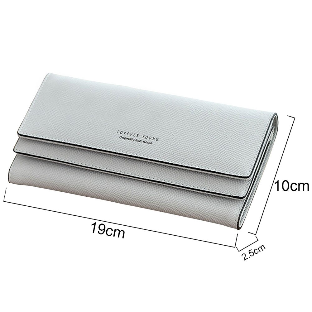 Large Capacity Purse PU Long Organizer Tri-fold Multiple Card Slot Coin Pocket Multifunction Wallet