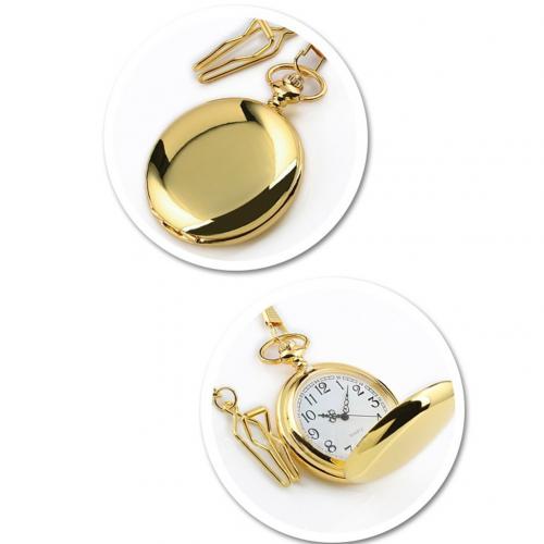 Retro vintage fickur klassisk herr steampunk slät kvarts fickur smycken legering kedja hänge med halsband kedja: Gyllene